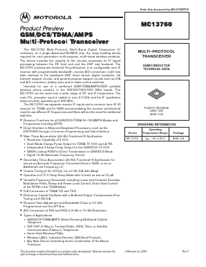 MC13760 Datasheet PDF Motorola => Freescale