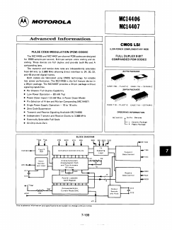 MC14406 Datasheet PDF Motorola => Freescale