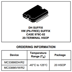 MC33886DH Datasheet PDF Motorola => Freescale