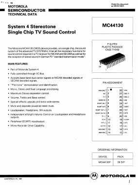 MC44130D Datasheet PDF Motorola => Freescale