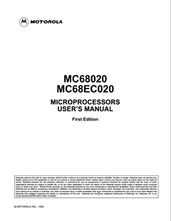 MC68EC020 Datasheet PDF Motorola => Freescale