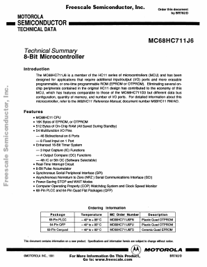 MC68HC711J6 Datasheet PDF Motorola => Freescale