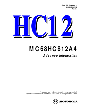 MC68HC812A4PV8 Datasheet PDF Motorola => Freescale