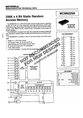 MCM6229AWJ35R2 Datasheet PDF Motorola => Freescale
