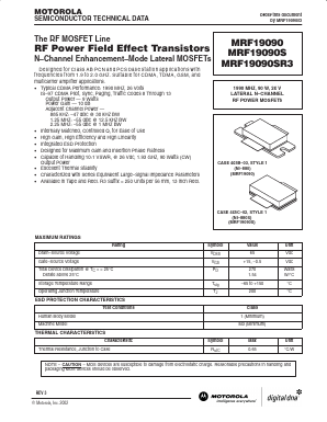 MRF19090SR3 Datasheet PDF Motorola => Freescale