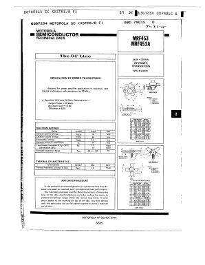 MRF453 Datasheet PDF Motorola => Freescale