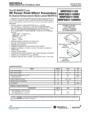 MRF5S21150 Datasheet PDF Motorola => Freescale