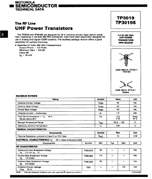 TP3019 Datasheet PDF Motorola => Freescale