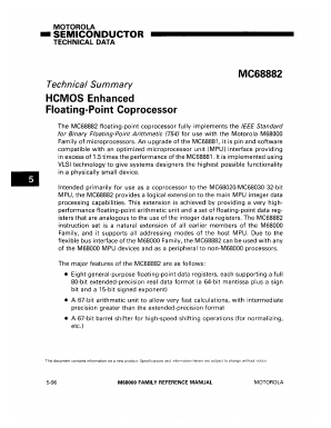 MC68882FN20 Datasheet PDF Motorola => Freescale