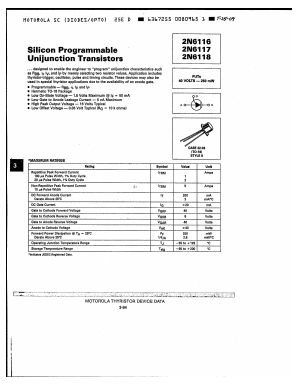 2N6117 Datasheet PDF Motorola => Freescale