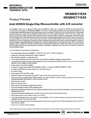 MC68HC711EA9 Datasheet PDF Motorola => Freescale
