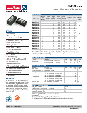 NMD050515DC Datasheet PDF Murata Power Solutions