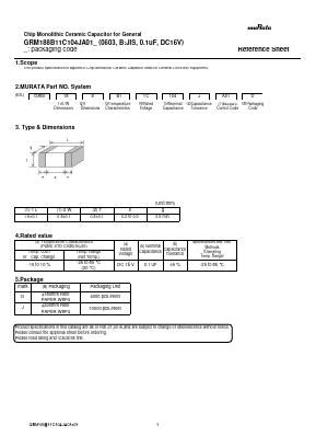 GRM188B11C104JA01D Datasheet PDF E-CMOS Corporation