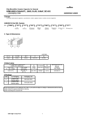 GRM188B31C684KA75J Datasheet PDF Murata Manufacturing