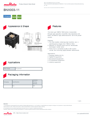 BNX003-11 Datasheet PDF Murata Manufacturing