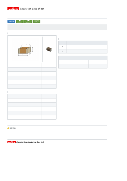 GRM188F51E104ZA01D Datasheet PDF Murata Manufacturing
