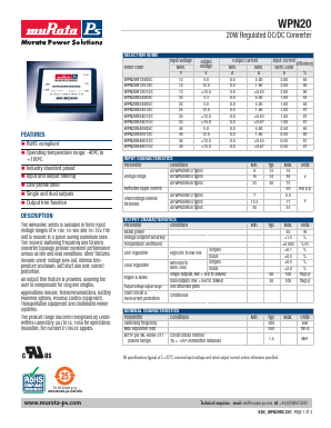 WPN20R12S05C Datasheet PDF Murata Manufacturing