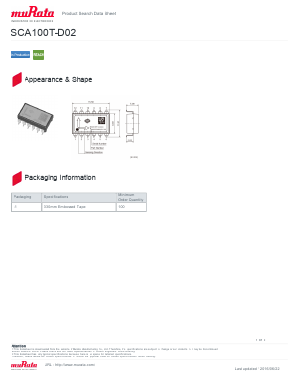 SCA100T-D02 Datasheet PDF Murata Manufacturing