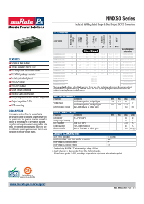NMXS0505SOC Datasheet PDF Murata Manufacturing