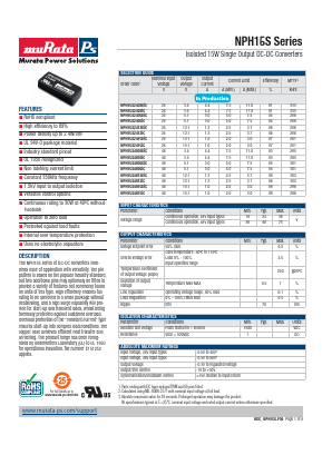 NPH15S4812EIC Datasheet PDF Murata Manufacturing