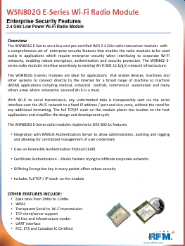 WSN802GCA-E Datasheet PDF Murata Manufacturing