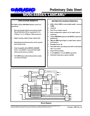 MU9C5480L-12DI Datasheet PDF Music Semiconductors
