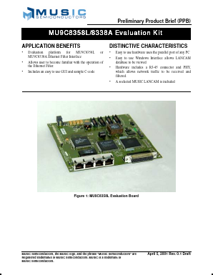 MU9C8358A Datasheet PDF Music Semiconductors