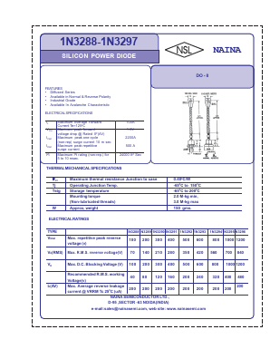 1N3292 Datasheet PDF Naina Semiconductor ltd.
