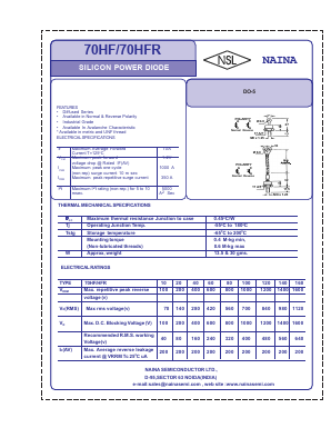 70HF10M Datasheet PDF Naina Semiconductor ltd.