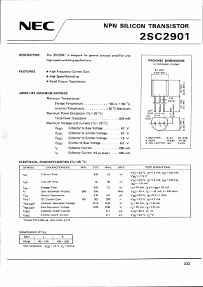 2SC2901 Datasheet PDF NEC => Renesas Technology