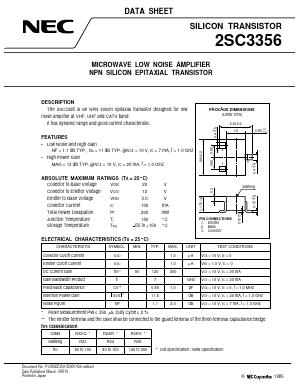 2SC3356-T1B-A Datasheet PDF NEC => Renesas Technology