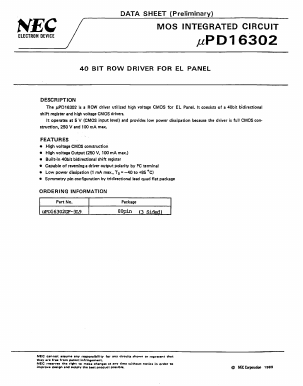 D16302GF Datasheet PDF NEC => Renesas Technology