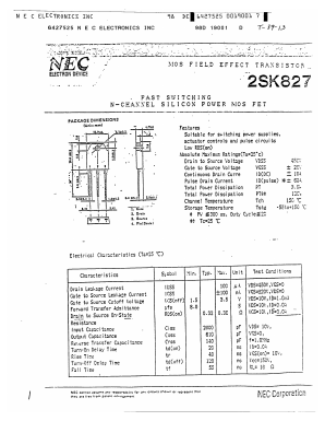 K827 Datasheet PDF NEC => Renesas Technology
