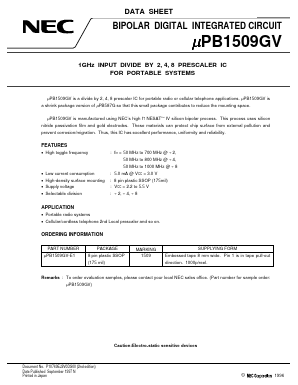 UPB1509GV Datasheet PDF NEC => Renesas Technology
