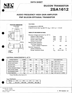 2SA1612-T2 Datasheet PDF NEC => Renesas Technology