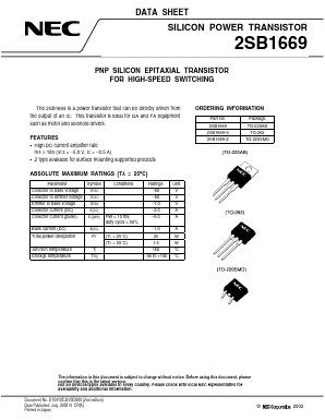 2SB1669-Z Datasheet PDF NEC => Renesas Technology