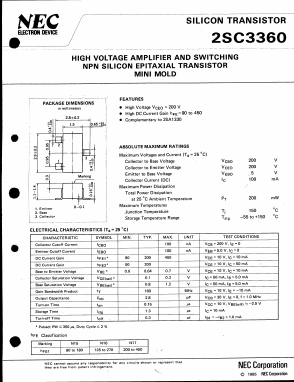 2SC3360-T2B Datasheet PDF NEC => Renesas Technology