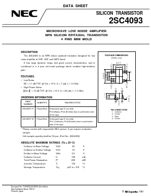 2SC4093R26-T1 Datasheet PDF NEC => Renesas Technology