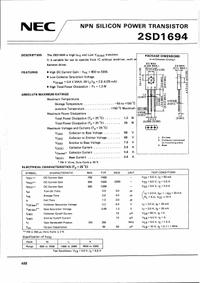 D1694L Datasheet PDF NEC => Renesas Technology