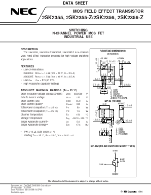K2355 Datasheet PDF NEC => Renesas Technology