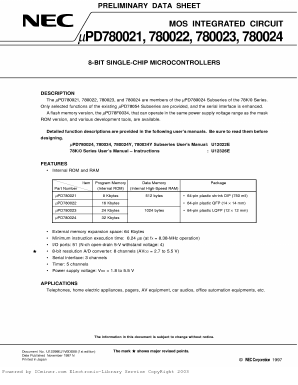 UPD780024GK-XXX-8A8 Datasheet PDF NEC => Renesas Technology