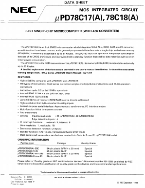 UPD78C18A Datasheet PDF NEC => Renesas Technology