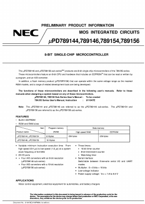 UPD789156 Datasheet PDF NEC => Renesas Technology