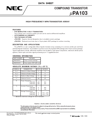 UPA103B Datasheet PDF NEC => Renesas Technology