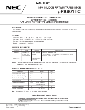 UPA801TC-T Datasheet PDF NEC => Renesas Technology