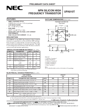UPA810T Datasheet PDF NEC => Renesas Technology