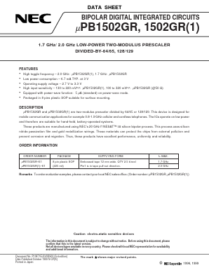 UPB1502GR-E2 Datasheet PDF NEC => Renesas Technology
