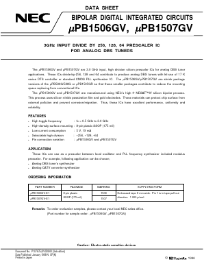 UPB1507GV Datasheet PDF NEC => Renesas Technology