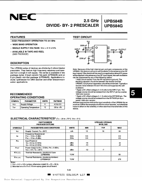 UPB584B Datasheet PDF NEC => Renesas Technology