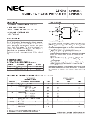 UPB586G-E1 Datasheet PDF NEC => Renesas Technology